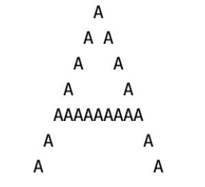 Write a program to output a big A like the one below-example-1