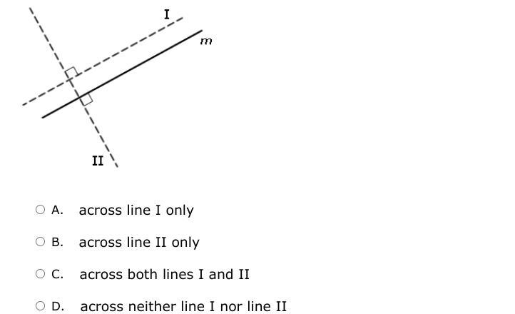 Under which reflection(s) is the image of line m also a line?-example-1