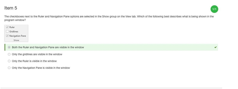 The checkboxes next to the Ruler and Notes Pane options are selected in the Show group-example-1