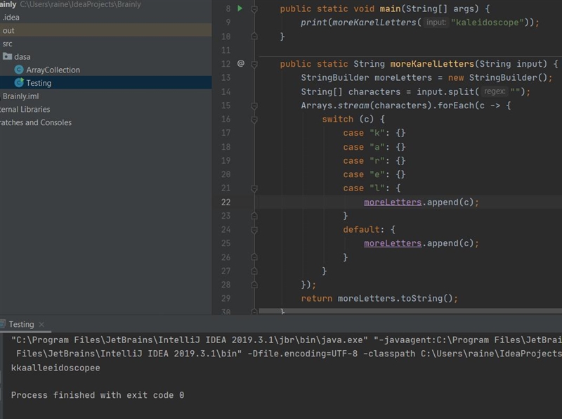 Write a method that takes in a String and returns a new string that replaces every-example-1