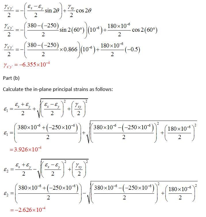 To become familiar with the general equations of plane strain used for determining-example-2