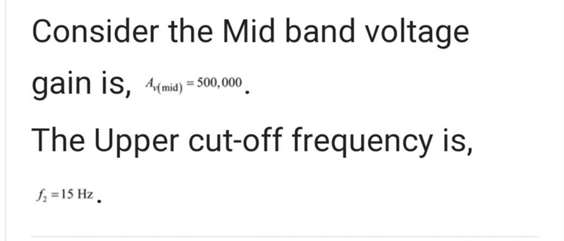 Suppose an op amp has a midband voltage gain of 500,000. If the upper cutoff frequency-example-1