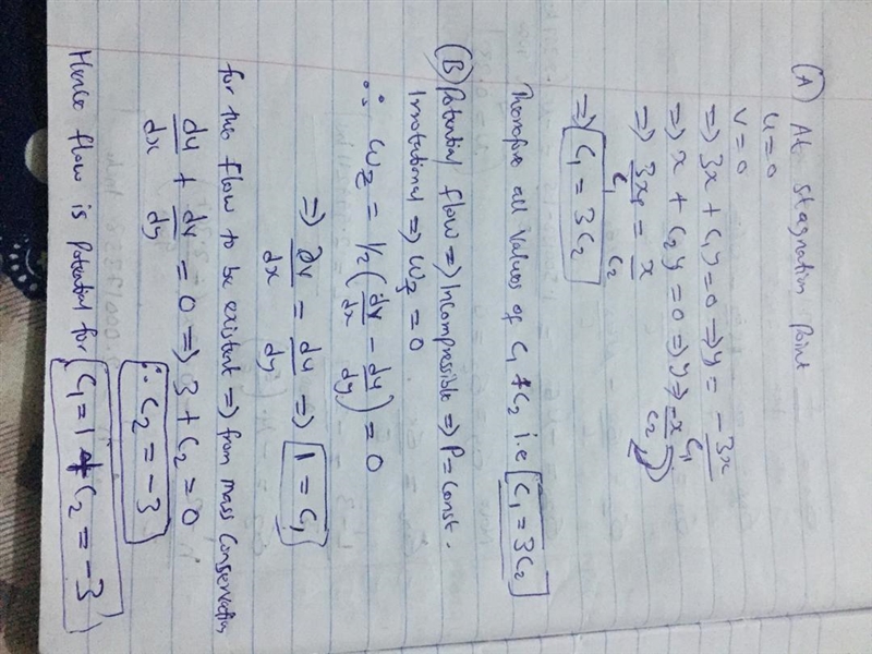 Consider the following two-dimensional velocity field V = (u,v) u = 3x+c1y v= x + c-example-1