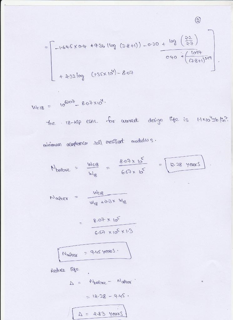 A flexible pavement has a SN of 3.8 (all drainage coefficients are equal to 1.0). The-example-2