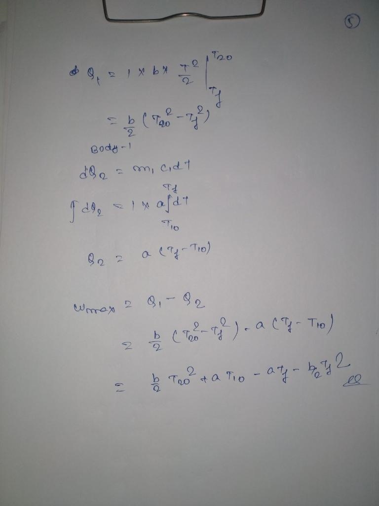 Two bodies have heat capacities (at constant volume) c, = a and c2 = bT and are thermally-example-5