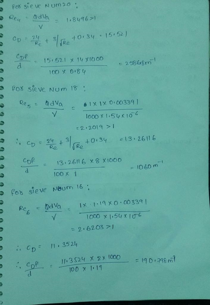 Calculate the headloss through a filter bed consisting of 30.0 in. of stratified sand-example-2