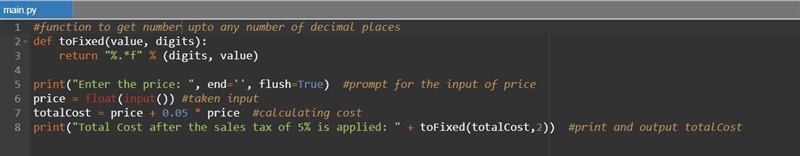 Create a flowchart that describes the following algorithm and then write Python code-example-3