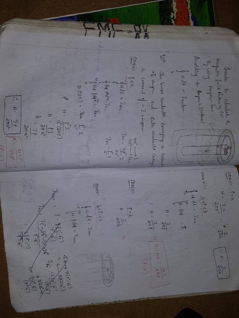 A current I flows in the inner conductor of an infinitely long coaxial line and returns-example-1