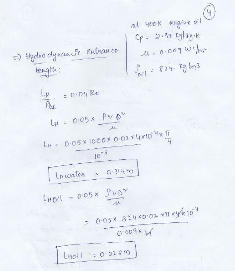 2.) For a 20‐mm‐diameter tube with either water or unused engine oil flowing through-example-4