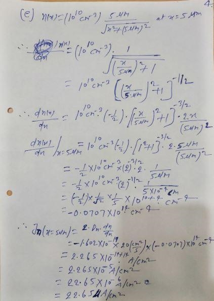 Calculate the diffusion current density for the following carrier distributions. For-example-4