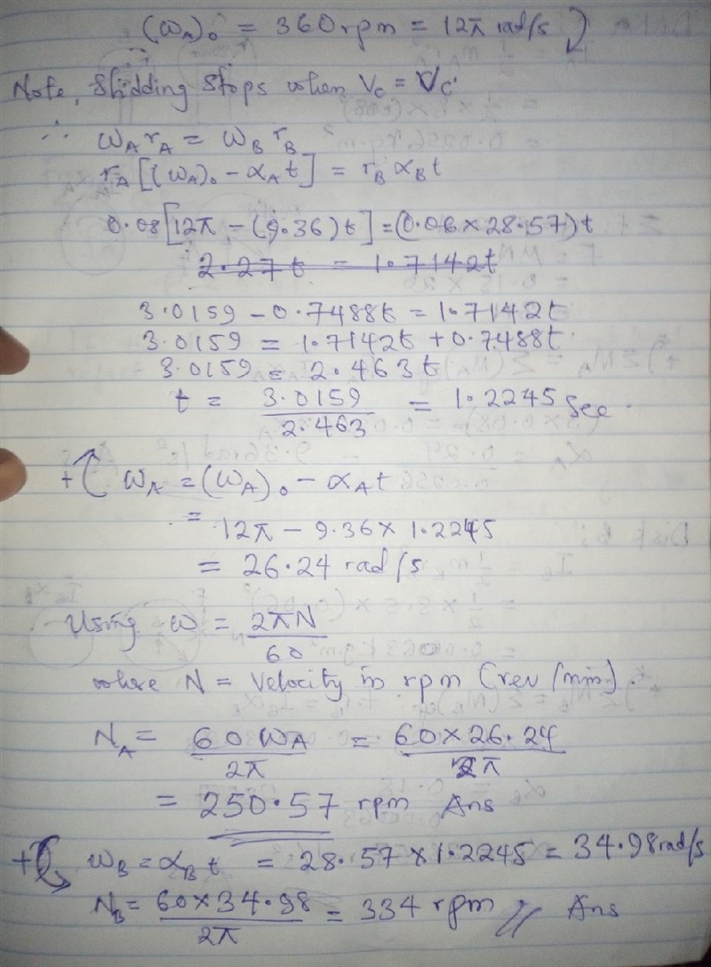 Disk A has a mass of 8 kg and an initial angular velocity of 360 rpm clockwise; disk-example-2