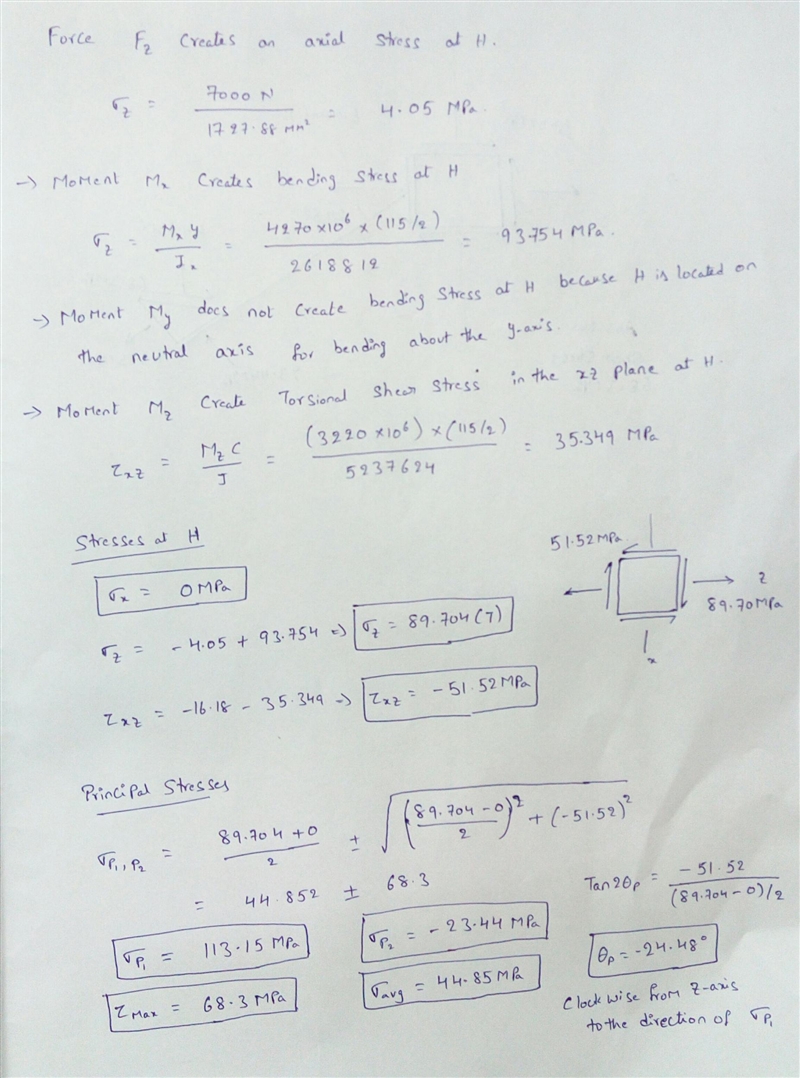 On a piece of paper, sketch the x-y stress state and the properly oriented principal-example-2