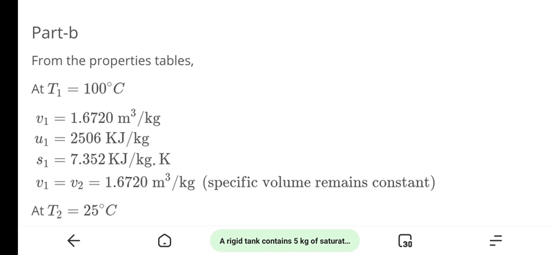 A rigid tank contains 5 kg of saturated vapor steam at 100°C. The steam is cooled-example-2