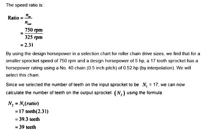 Design roller chain drive. Specify the chain size, the sizes and number of teeth in-example-2