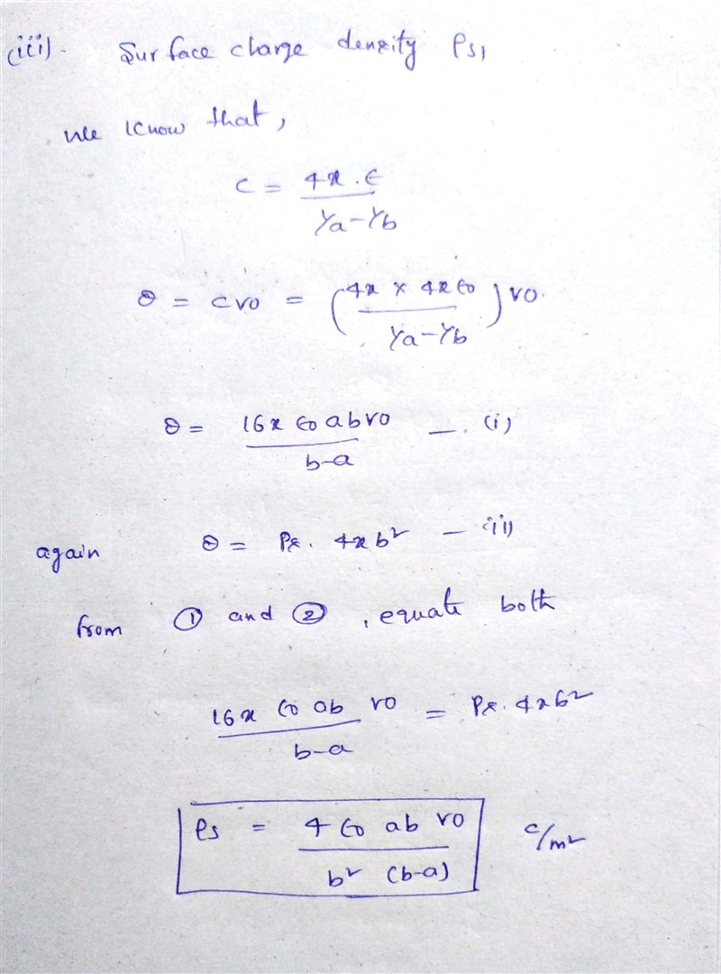 A spherical capacitor, constructed of two concentric conducting spheres, is filled-example-3