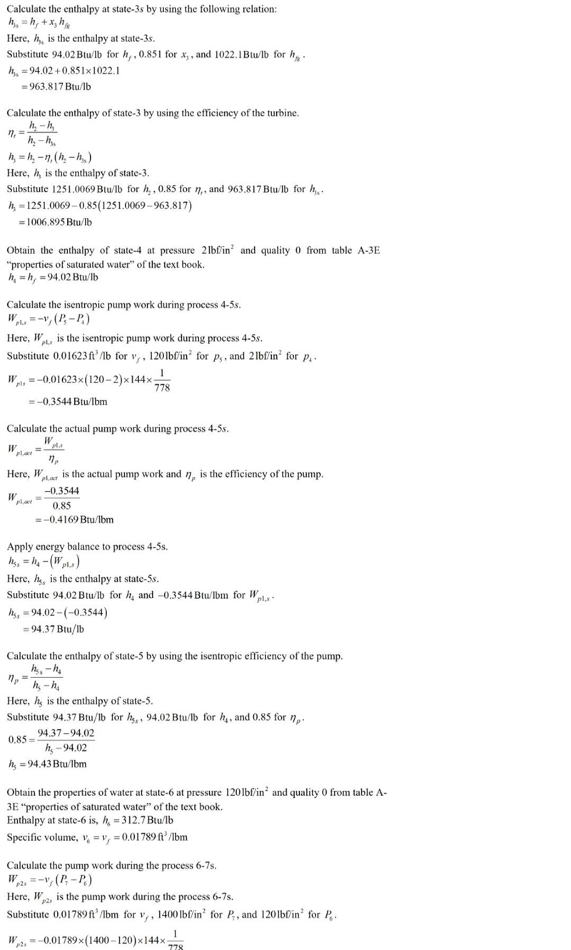 Water is the working fluid in a regenerative Rankine cycle with one open feedwater-example-3