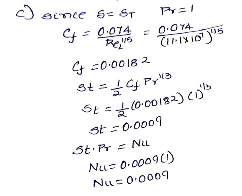 (20pts) Air T[infinity] = 10 °C and u[infinity] = 100 m/s flows over a flat plate-example-1