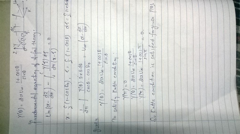 Show that the solution of thin airfoil theory of a symmetric airfoil given below satisfies-example-1