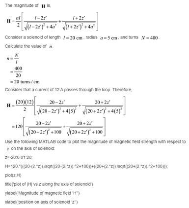 A solenoid with a length of 20 cm and a radius of 5 cm consists of 400 turns and carries-example-3