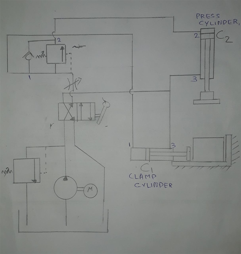 A 50-kN hydraulic press performs pressing and clamping actions. The clamping cylinder-example-1