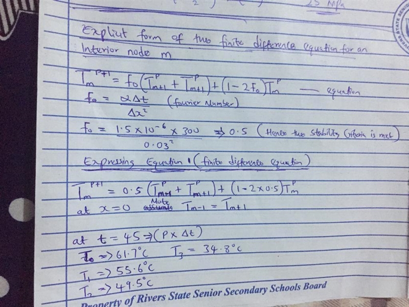 A wall 0.12 m thick having a thermal diffusivity of 1.5 × 10-6 m2/s is initially at-example-1