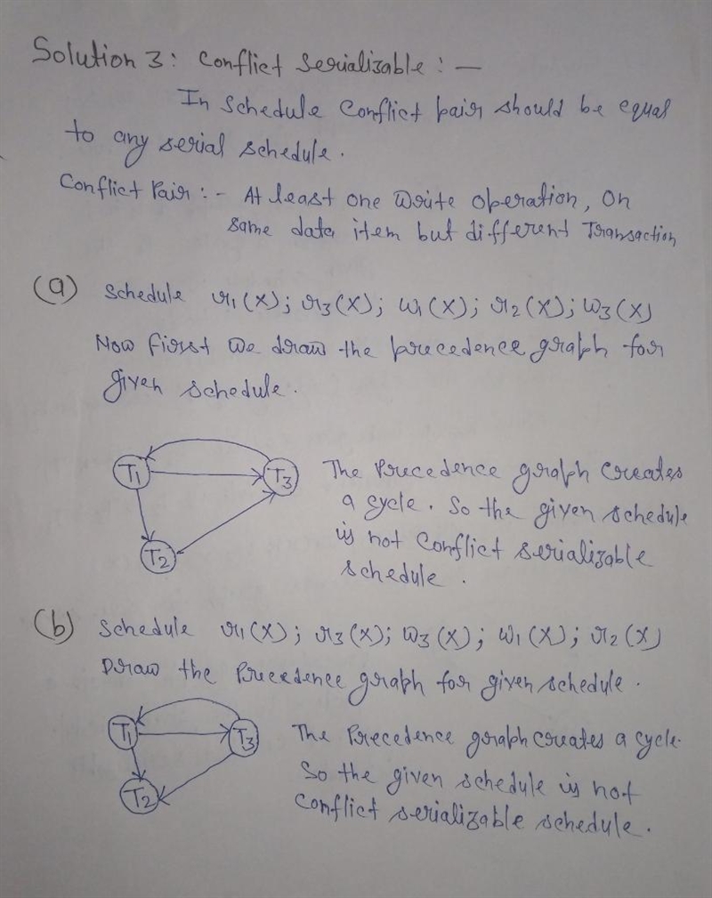 Which of the following schedules is (conflict) serializable? For each serializable-example-1