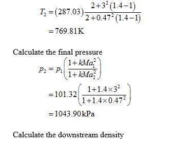 Consider a normal shock wave in air. The upstream conditions are given by M1=3, p-example-2