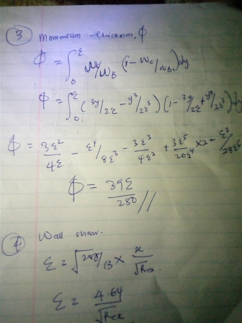 Using Von Karman momentum integral equation, find the boundary layer thickness, the-example-2