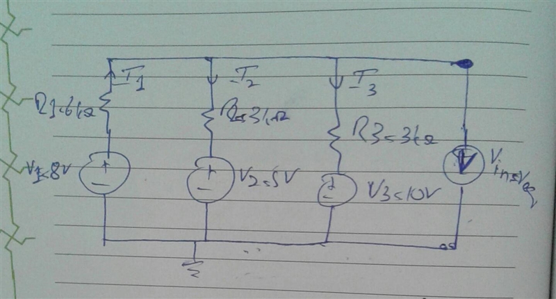 Given V1 = 8 vpp, R1 = 6 kΩ, V2 = 5 vpp, R2 = 3 kΩ, V3 = 10 vpp, R3 = 3 kΩ, and Rf-example-4