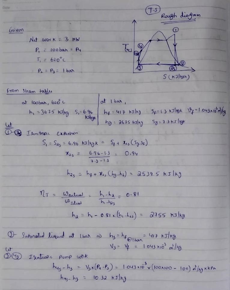 thermodynamics A nuclear power plant based on the Rankine cycle operates with a boiling-example-1