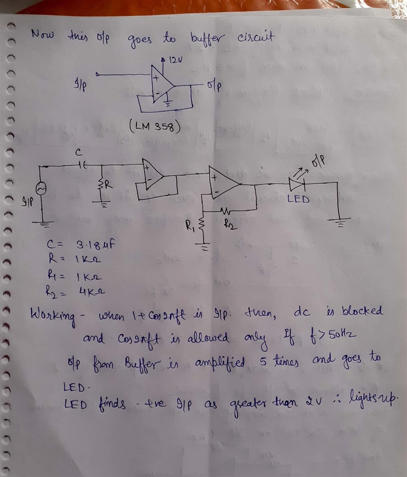 A sinusoidal voltage source produces the waveform, v t = 1 + cos 2πft. Design a system-example-2