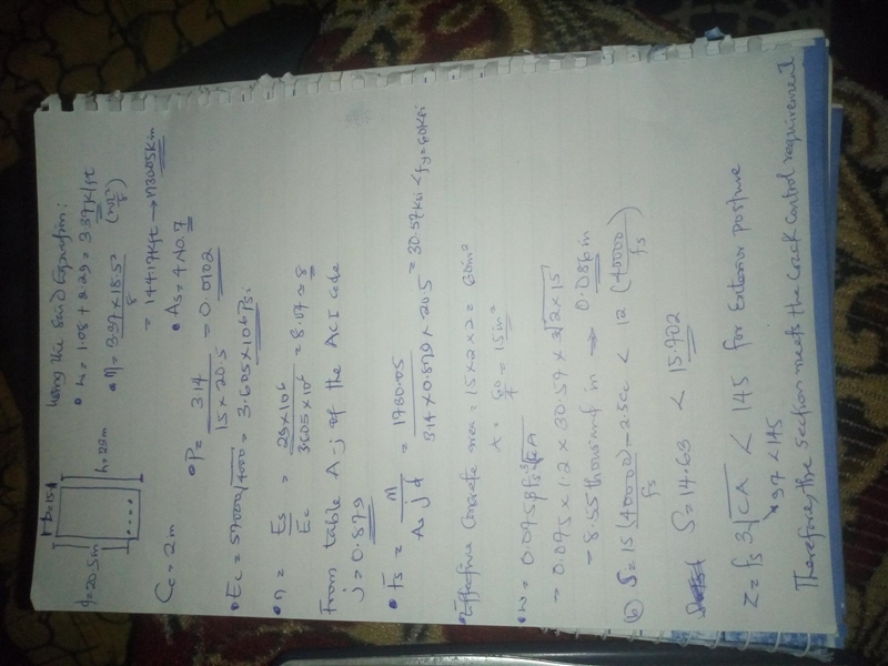 A rectangular beam of width b = 15 in., effective depth d = 20.5 in., and total depth-example-1