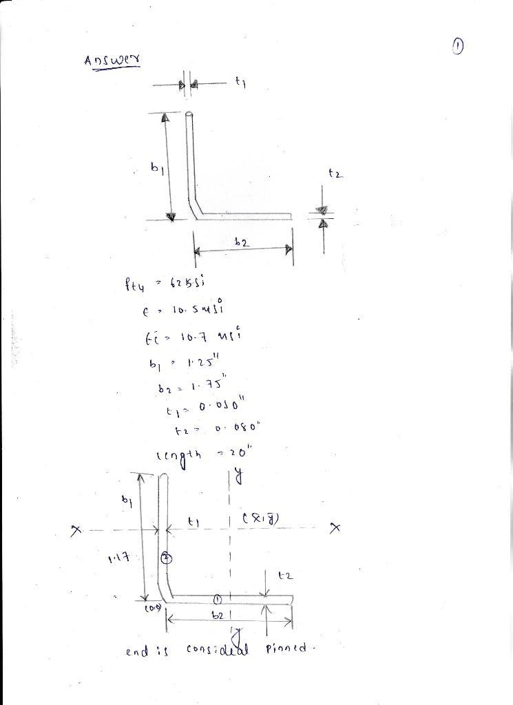 The cross section at right is made of 2024-T3 (Ftu=62 ksi, E=10.5 Msi,Ec=10.7 Msi-example-1