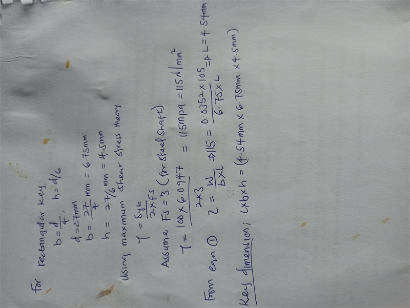 A 4140 steel shaft, heat-treated to a minimum yield strength of 100 ksi, has a diameter-example-2