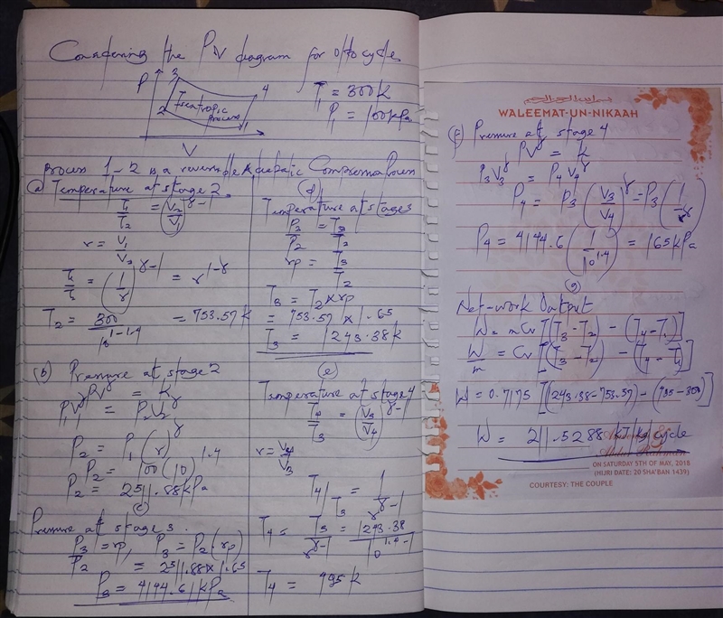 An Otto cycle engine is analyzed using the cold air standard method. Given the conditions-example-1