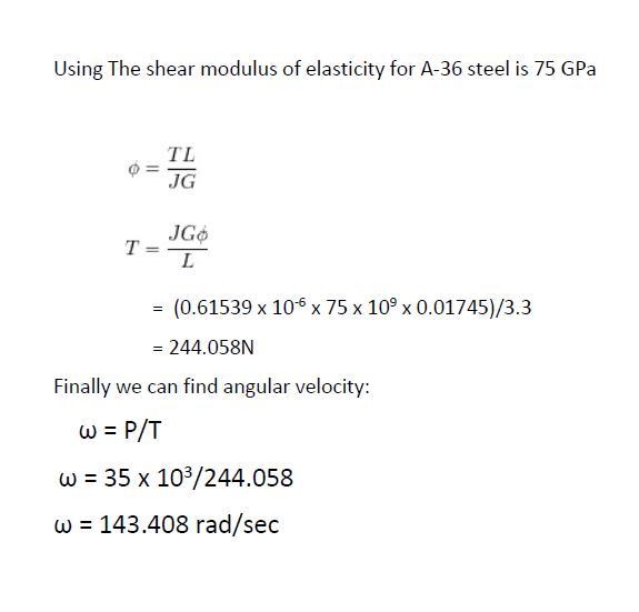 The A-36 solid steel shaft is 3.3 m long and has a diameter of 50 mm. It is required-example-2