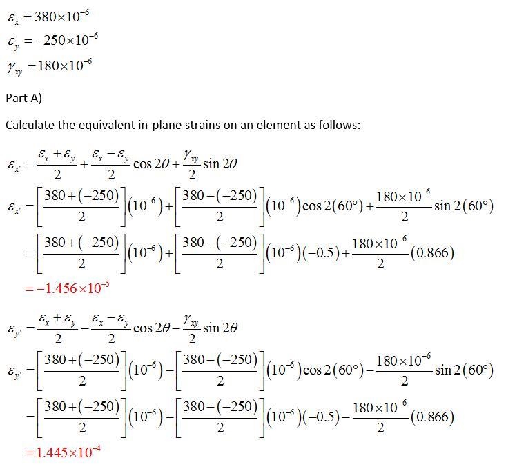 To become familiar with the general equations of plane strain used for determining-example-1