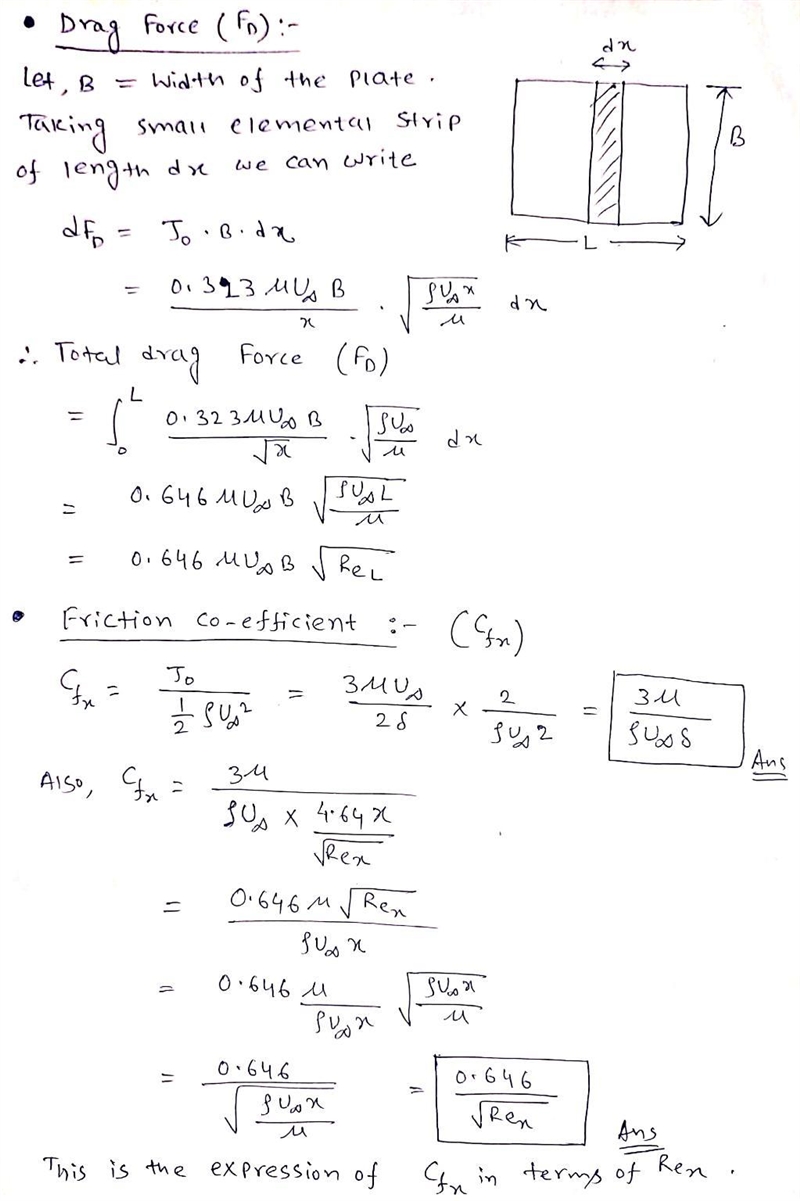 Using Von Karman momentum integral equation, find the boundary layer thickness, the-example-4