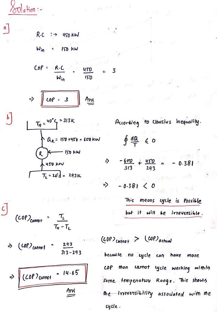 An air conditioning unit is used to provide cooling during summer for a house. If-example-1