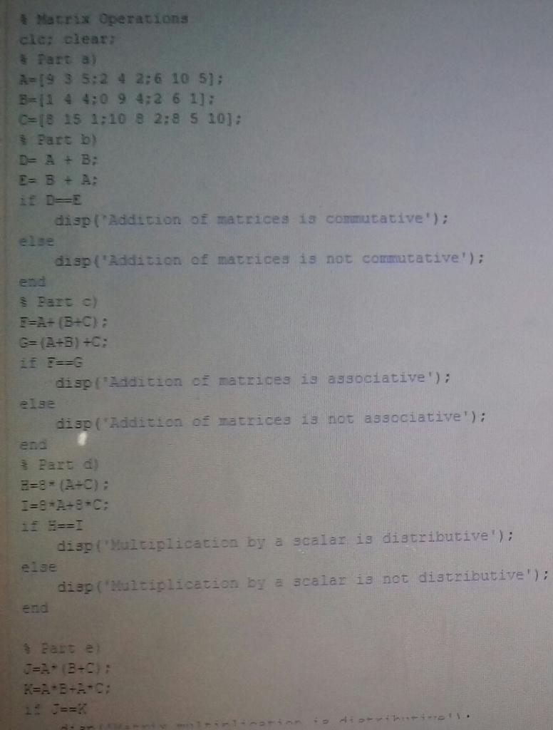 Write a script (Program 2) to perform t he following matrix operations. Use output-example-1