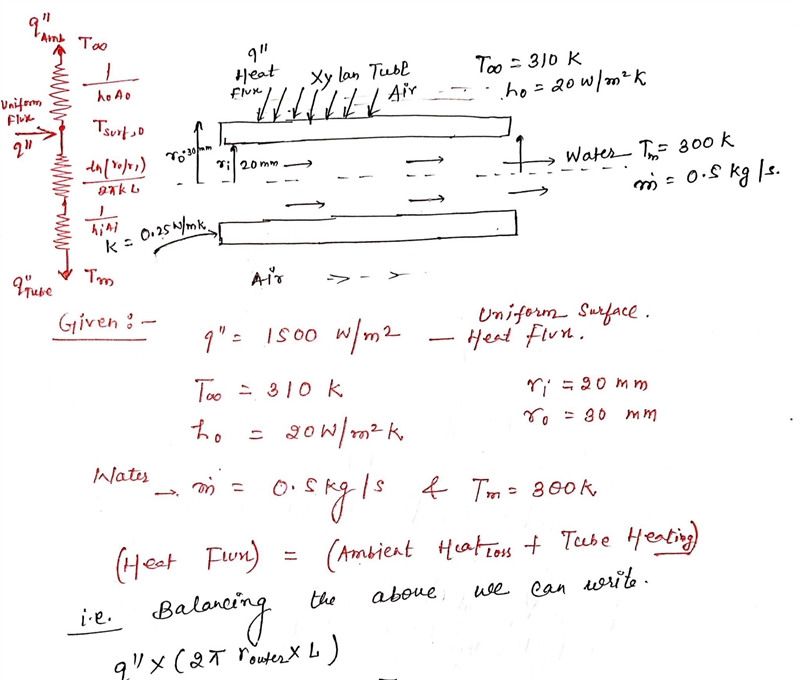 Water flows through a Xylan tube at 300 K temperature and 0.5 kg/s flow rate. The-example-1