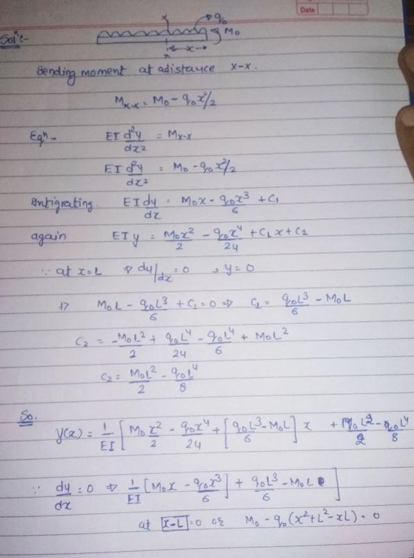 Application 1: Consider the following beam under combined loading of a distributed-example-1