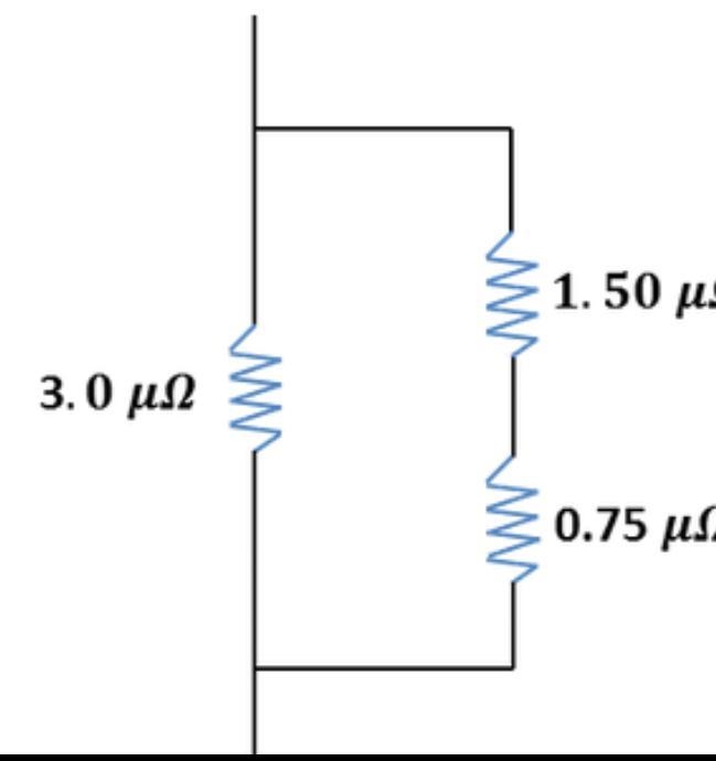 In the combination of resistors above, consider the 1.50 µΩ and 0.75 µΩ. How can you-example-1