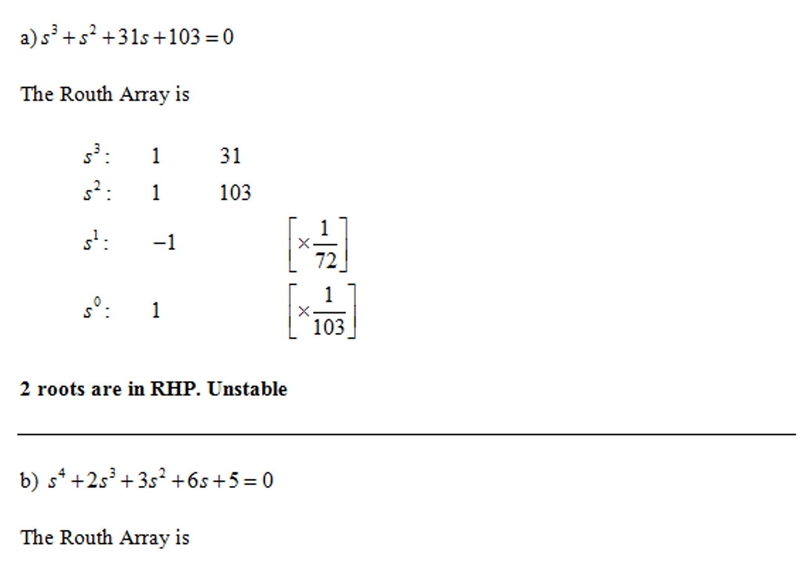 Use Routh’s stability criterion to determine the stability and how many roots are-example-1