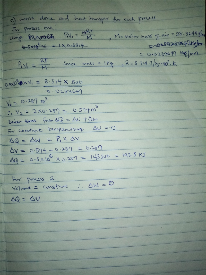 One kg of air in a piston-cylinder assembly undergoes two processes in series from-example-2