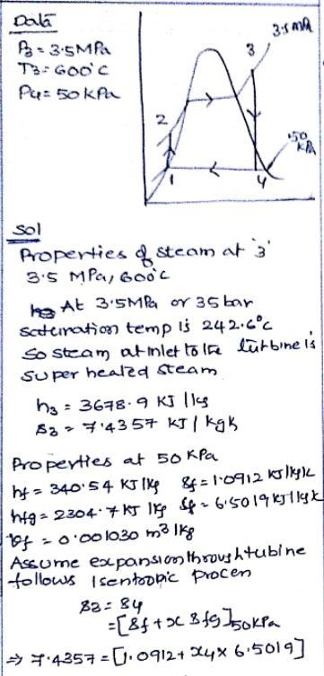 1. A turbine in a steam power plant operates isentropically with an inlet pressure-example-1