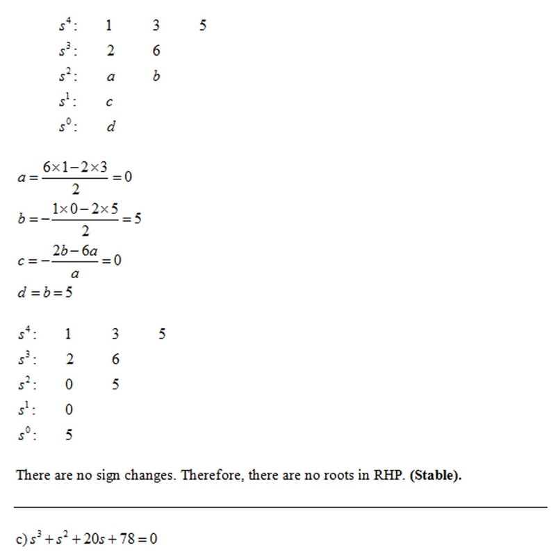 Use Routh’s stability criterion to determine the stability and how many roots are-example-2