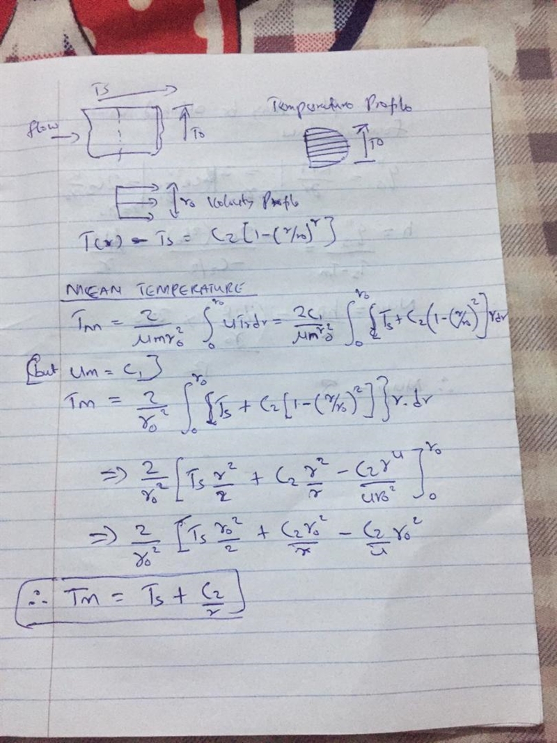 For flow of a liquid metal through a circular tube, the velocity and temperature profiles-example-1