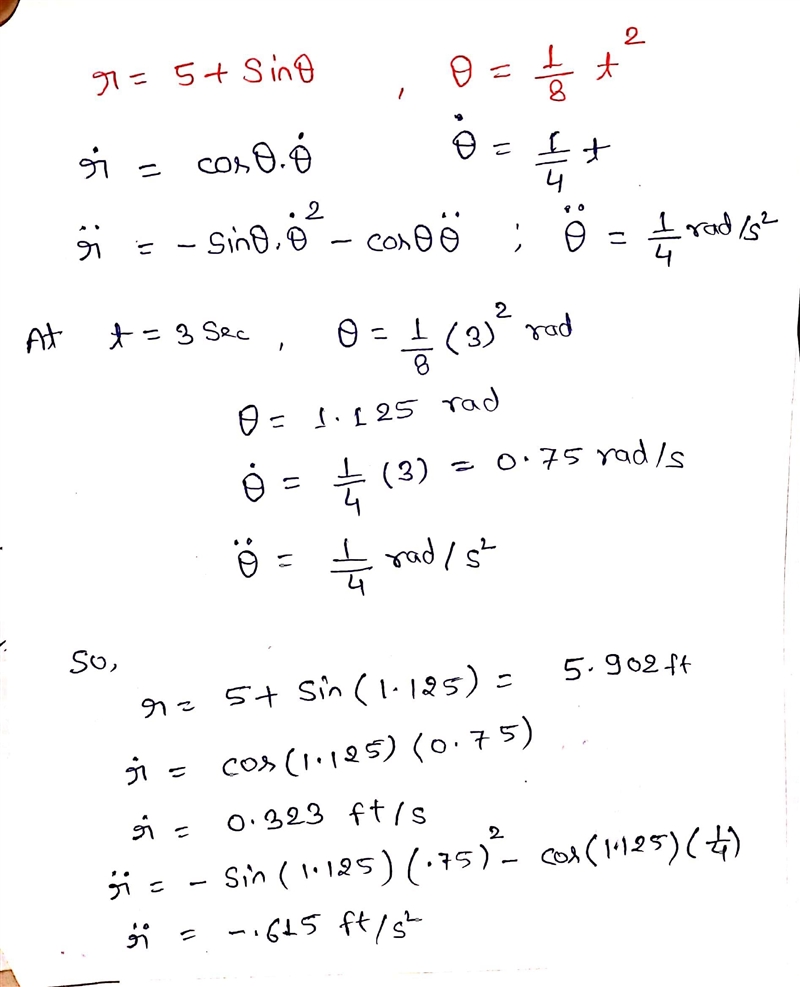 Using a forked rod, a smooth 3-lb particle is forced to move along around the horizontal-example-1