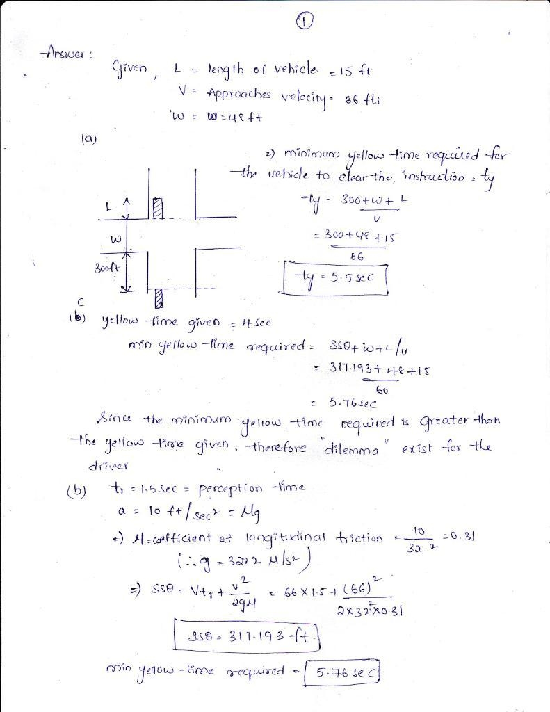 A car of length 15 ft. approaches a signalized intersection at 45 mph when the light-example-1